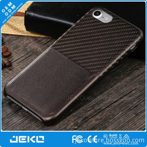 Hot carbon fiber leather cell phone case with card holder for iphone 7 7plus